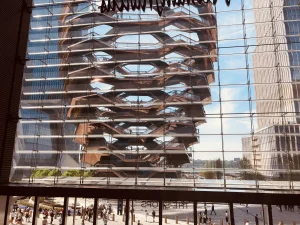 Inside building at Hudson Yards near the Vessel in NYC