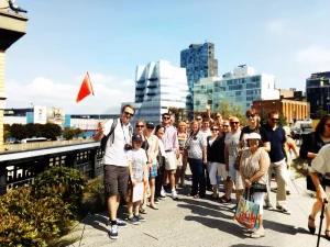 Tour Guide with Group on Hudson Yards tour