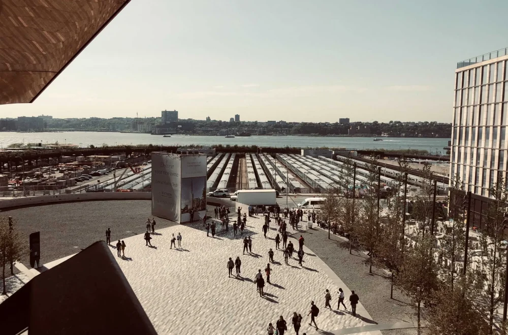 View of Hudson Yards and the river during day time