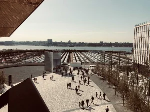 View of Hudson Yards and the river during day time