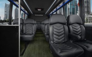 Interior shot of Luxury Bus for NYC Tour