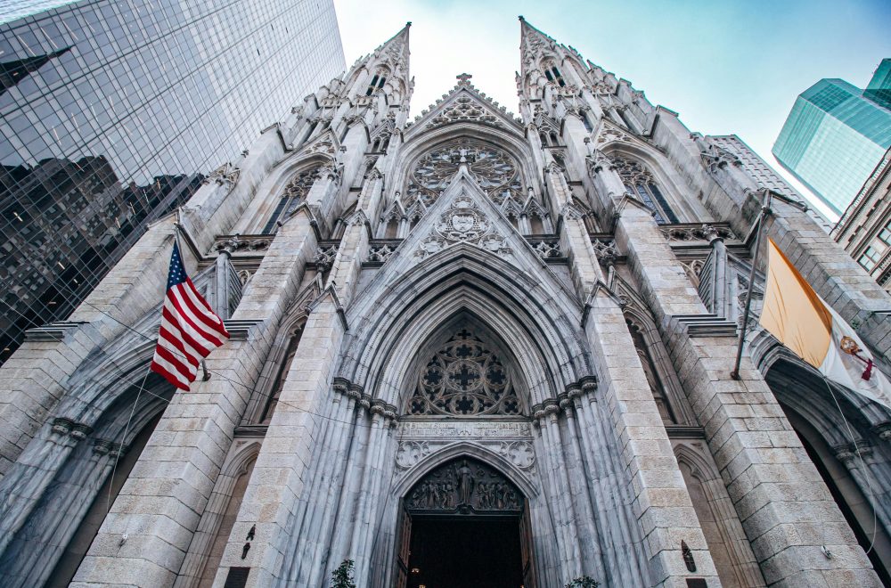 Front of St Patricks Cathedral in daytime in New York