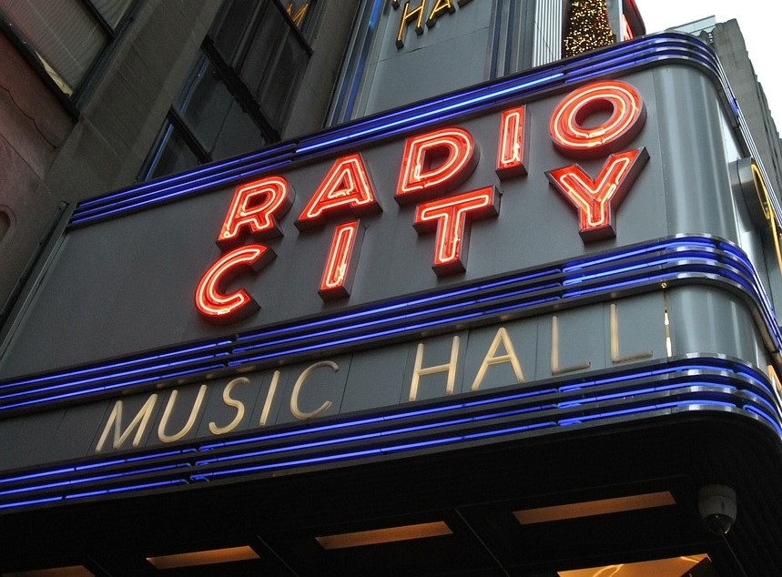 Radio City Music Hall sign in New York City