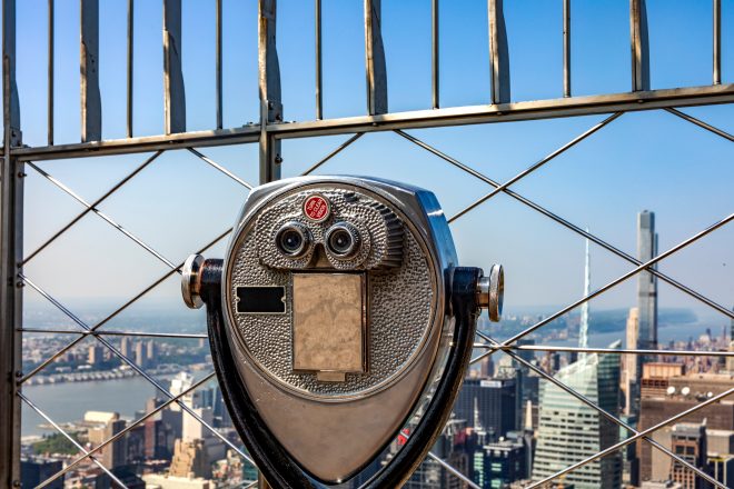 Binoculars in the observatory of the Empire State Building