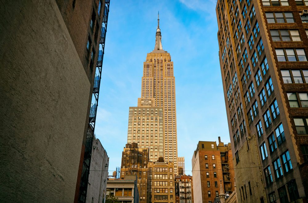 Street view of Empire State Building during Midtown NYC Walking Tour