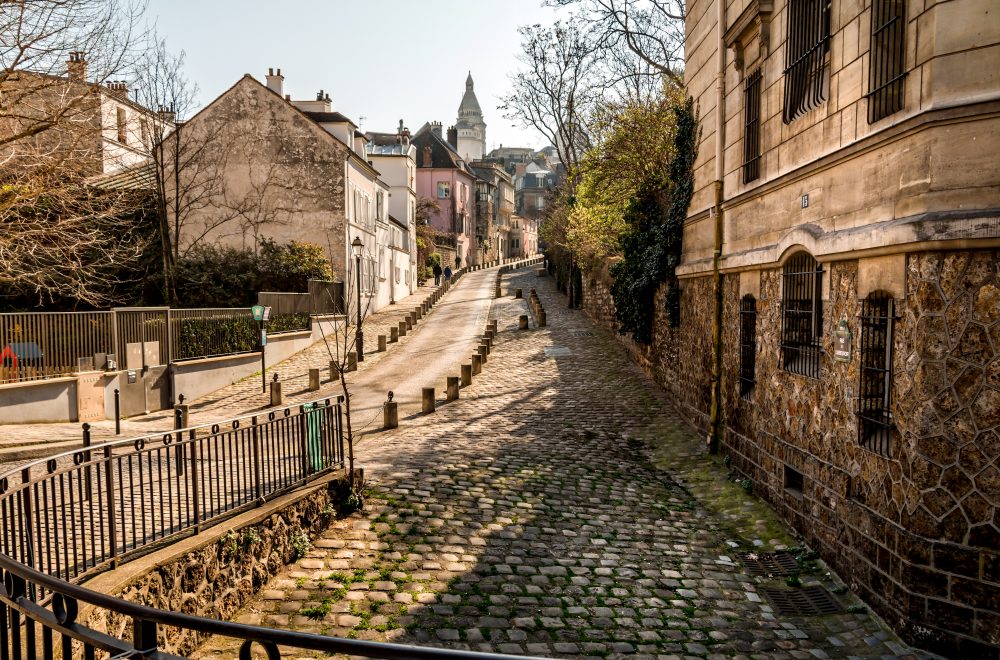 View of Berry Street in Montmartre Paris