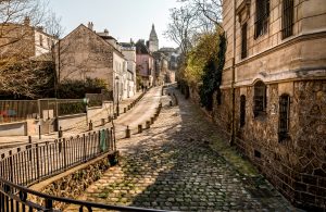 View of Berry Street in Montmartre Paris