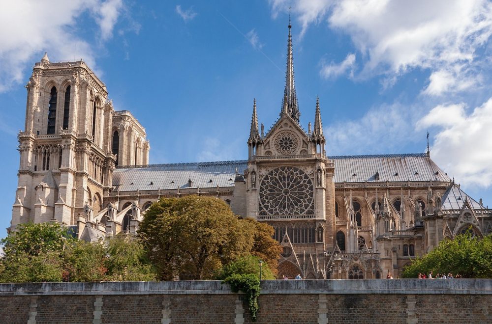 Side view of Notre Dame in Paris