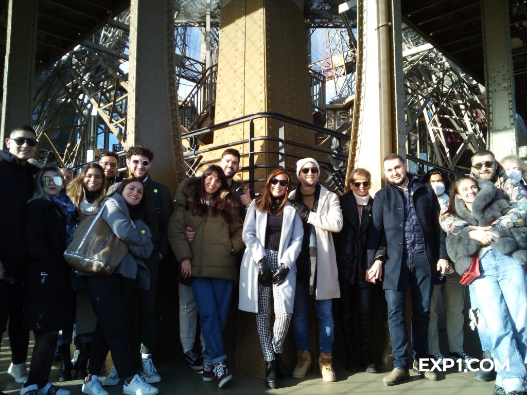 Group photo Eiffel Tower Guided Climb by Stairs on 30 January 2022 with Yoan