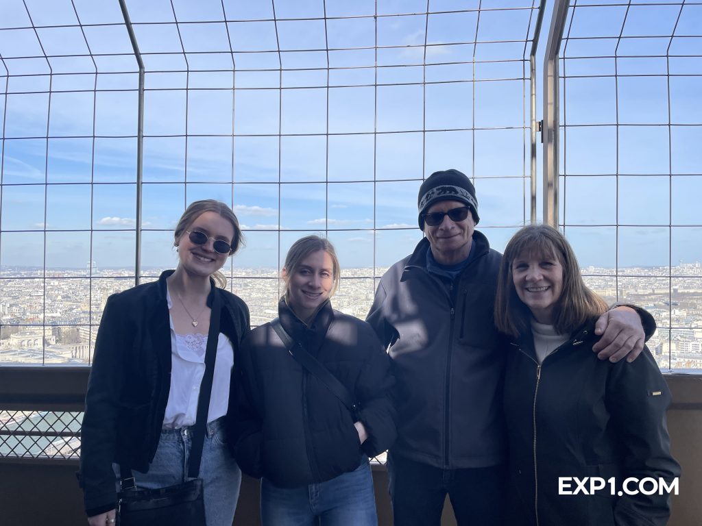 Group photo Eiffel Tower Elevator Tour on 14 March 2022 with Amira