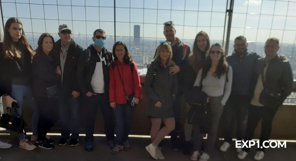 Group photo Eiffel Tower Guided Climb by Stairs on 14 March 2022 with Monika