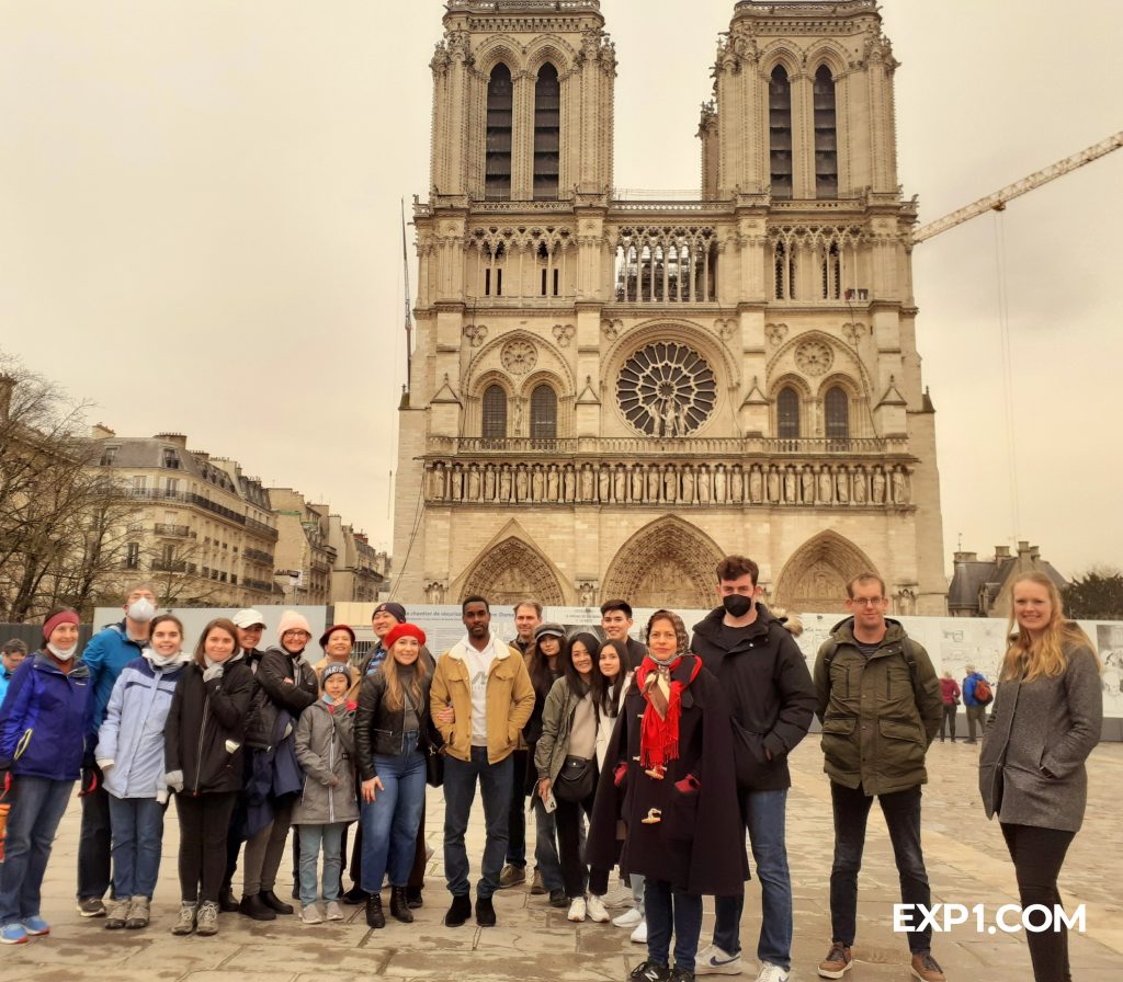 Group photo Notre Dame Outdoor Walking Tour With Crypt on 15 March 2022 with Monika