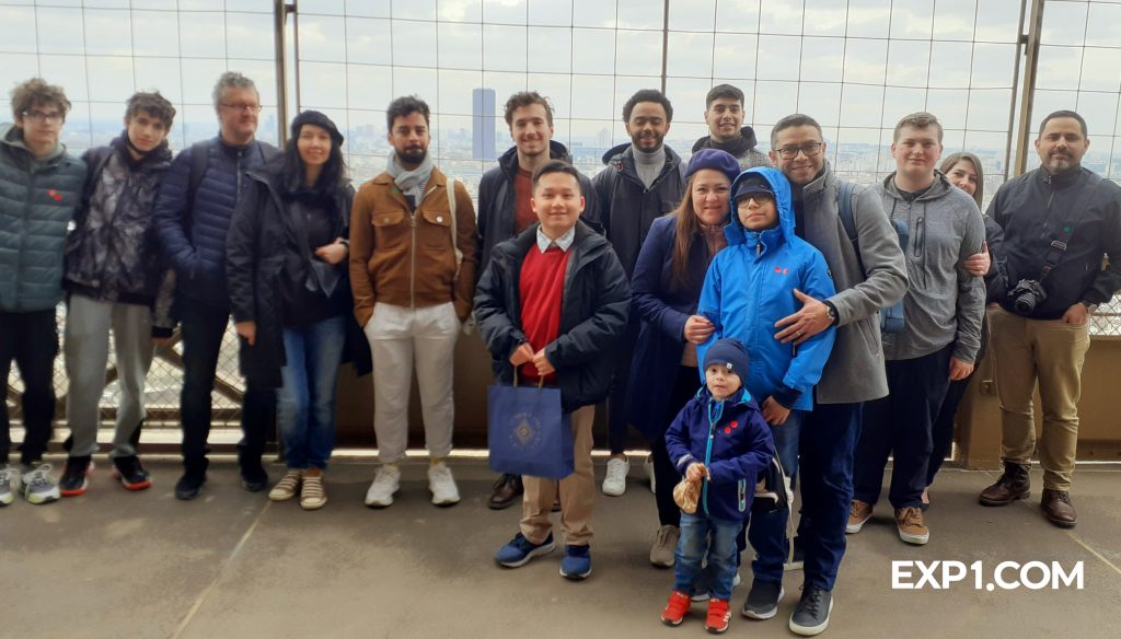 Group photo Eiffel Tower Guided Climb by Stairs on 17 March 2022 with Monika