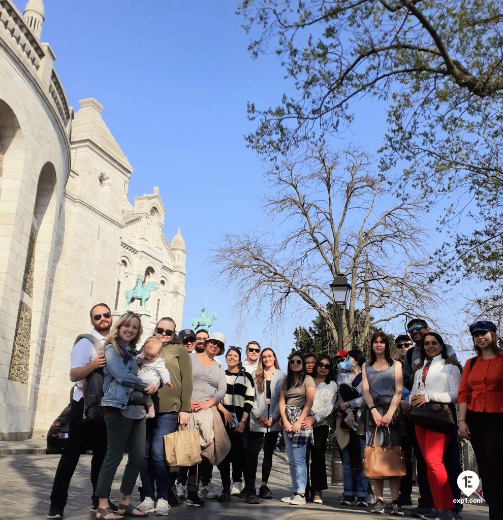 Group photo Montmartre Walking Tour on 24 March 2022 with Monika