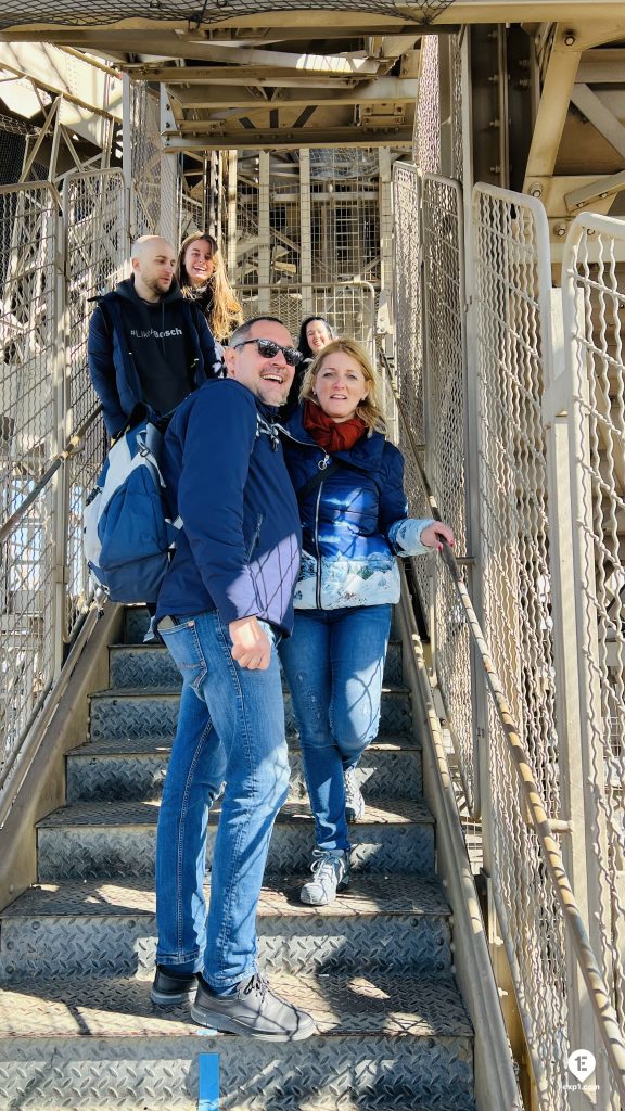 Group photo Eiffel Tower Guided Climb by Stairs on 18 March 2022 with Russell