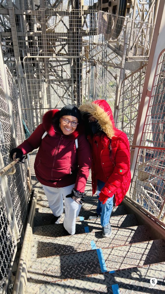 Group photo Eiffel Tower Guided Climb by Stairs on 18 March 2022 with Russell