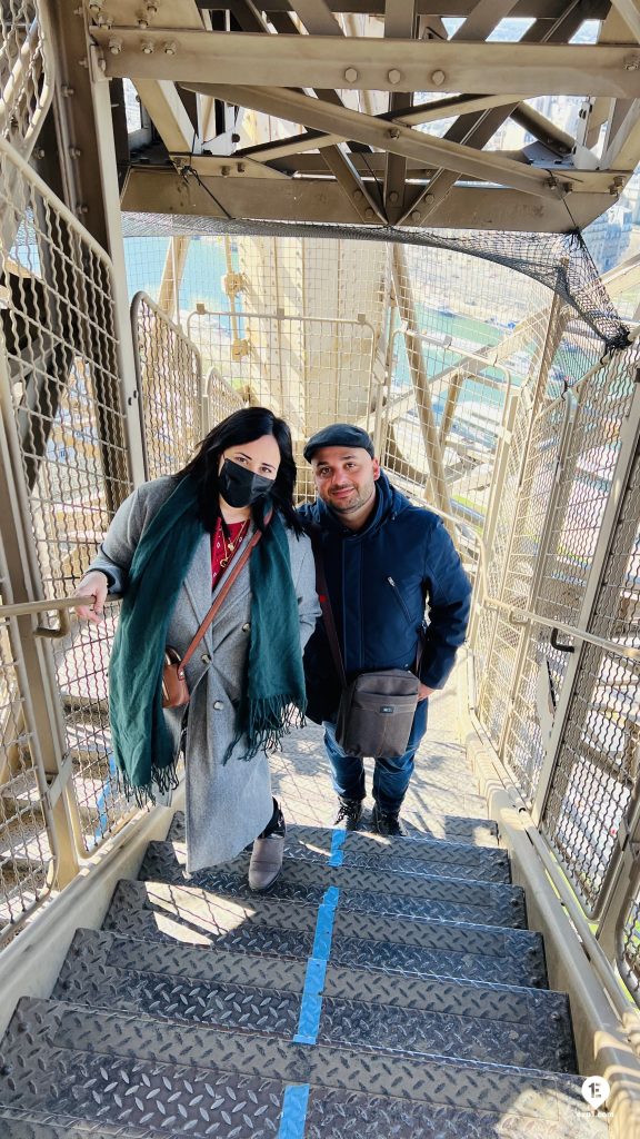 Group photo Eiffel Tower Guided Climb by Stairs on 18 March 2022 with Russell