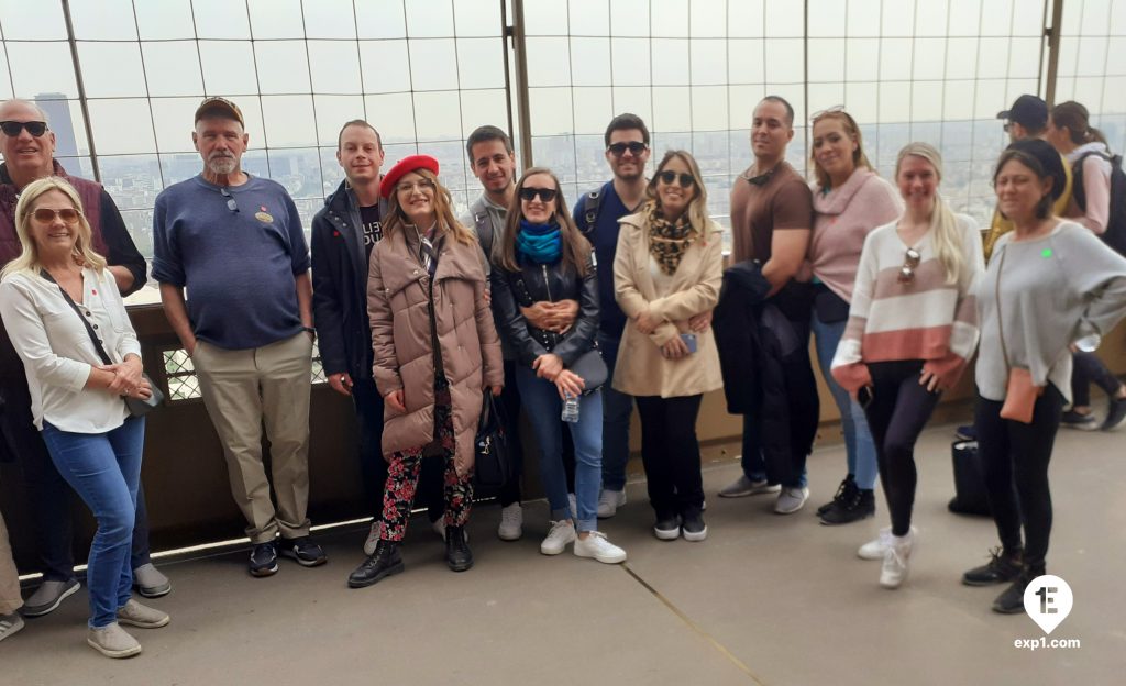 Group photo Eiffel Tower Guided Climb by Stairs on 29 March 2022 with Monika