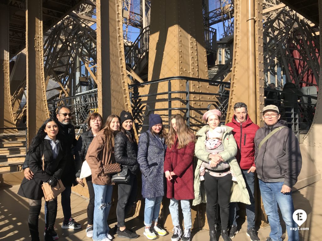 Group photo Eiffel Tower Guided Climb by Stairs on 3 April 2022 with Yoan