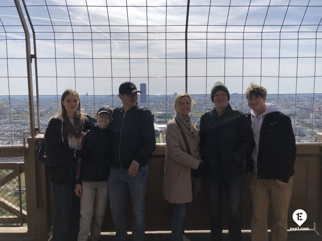 Group photo Eiffel Tower Guided Climb by Stairs on 11 April 2022 with Maximiliano