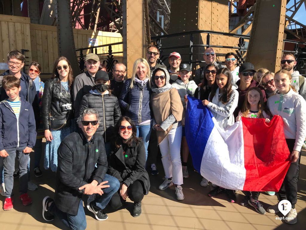 Group photo Eiffel Tower Guided Climb by Stairs on 17 April 2022 with Yoan