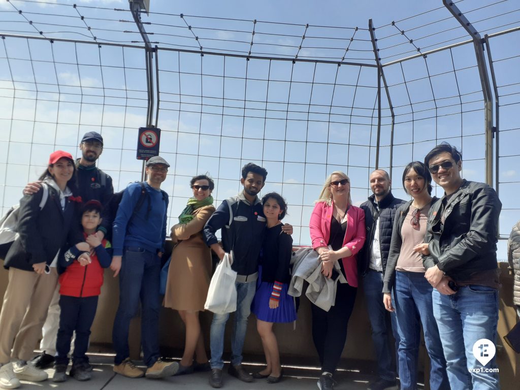 Group photo Eiffel Tower Guided Climb by Stairs on 3 May 2022 with Monika