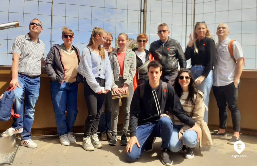 Group photo Eiffel Tower Guided Climb by Stairs on 4 May 2022 with Monika