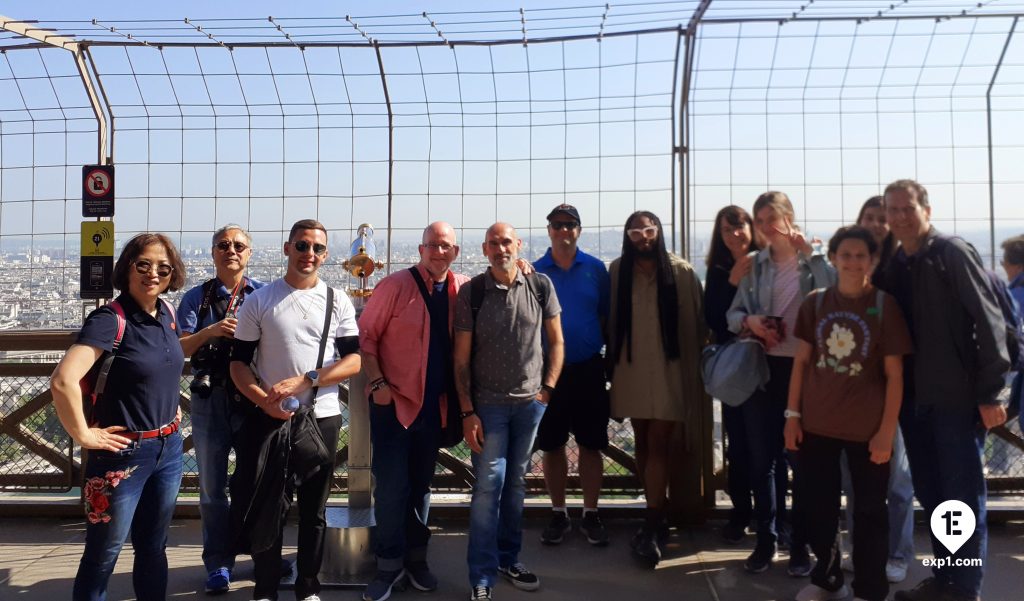 Group photo Eiffel Tower Guided Climb by Stairs on 9 May 2022 with Monika