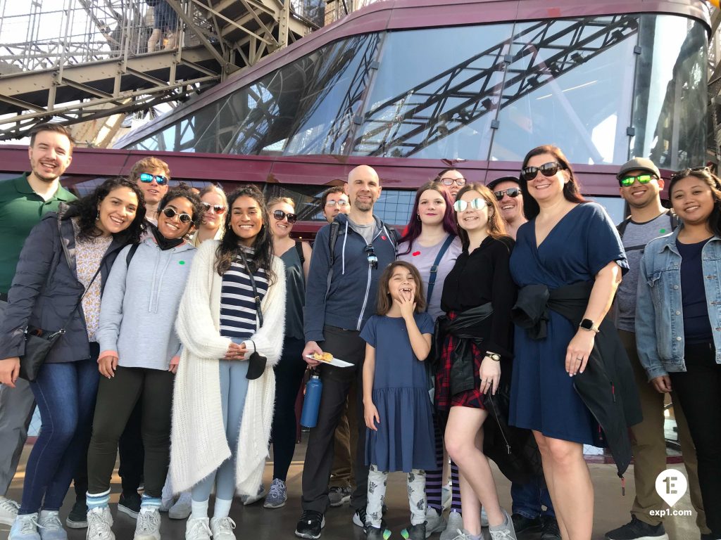 Group photo Eiffel Tower Guided Climb by Stairs on 6 May 2022 with Yoan