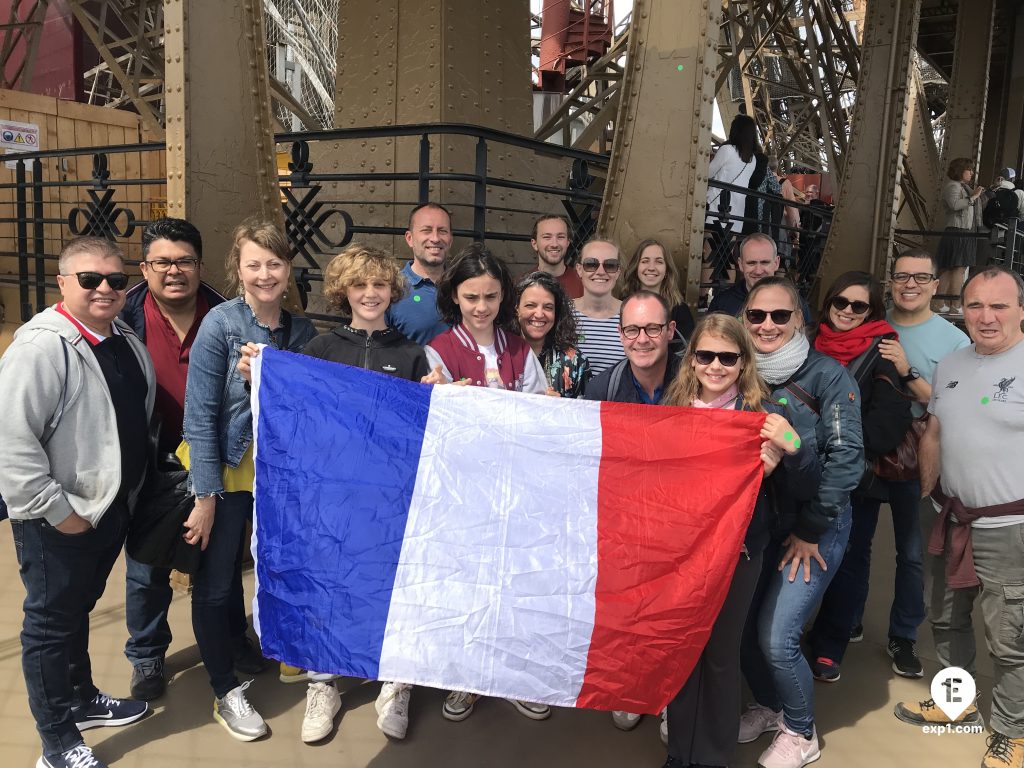 Group photo Eiffel Tower Guided Climb by Stairs on 26 May 2022 with Yoan