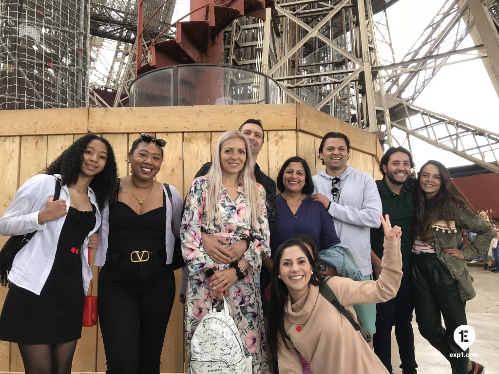 Group photo Eiffel Tower Guided Climb by Stairs on 26 May 2022 with Yoan