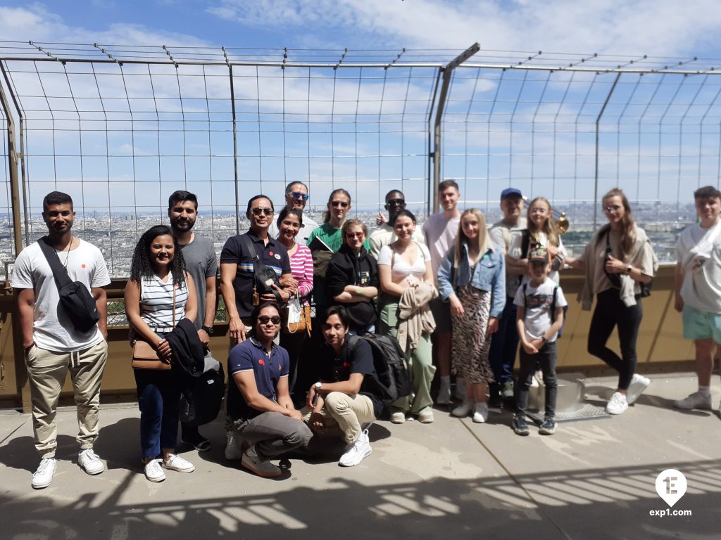 Group photo Eiffel Tower Guided Climb by Stairs on 1 June 2022 with Monika