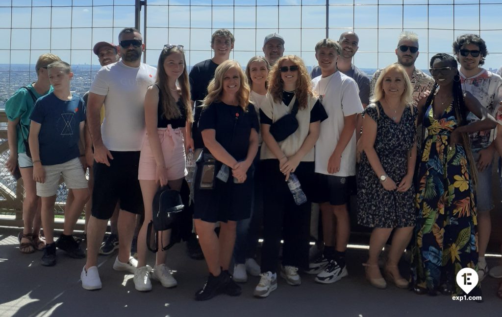 Group photo Eiffel Tower Guided Climb by Stairs on 4 July 2022 with Monika