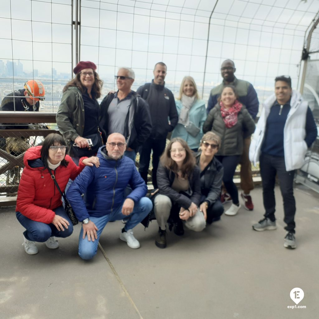 Group photo Eiffel Tower Guided Climb by Stairs on 3 October 2022 with Monika