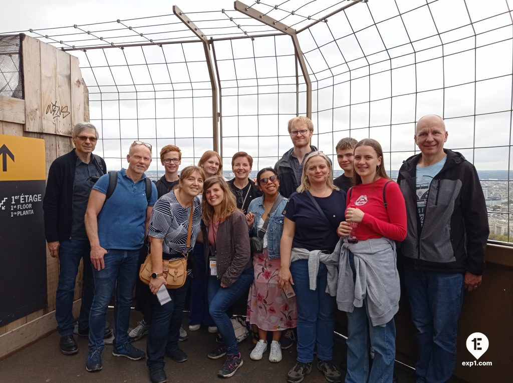 Group photo Eiffel Tower Guided Climb by Stairs on 18 October 2022 with Paula