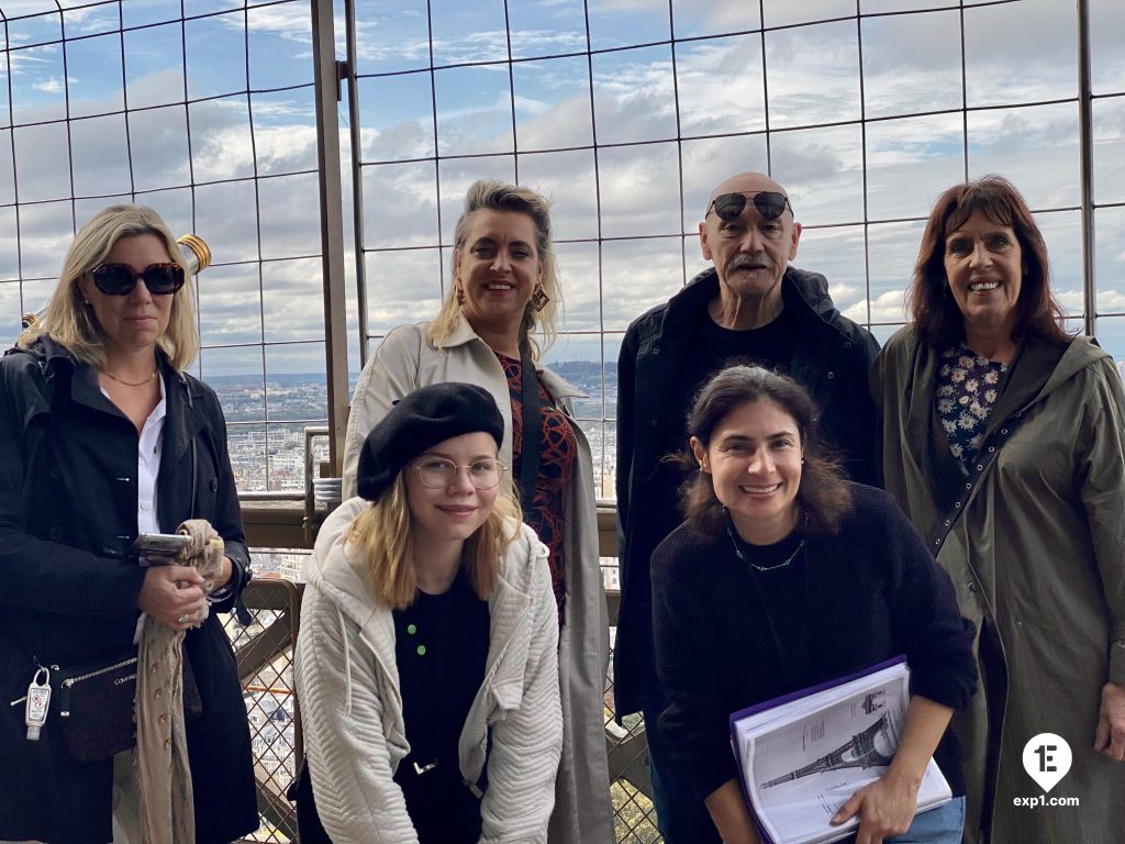 Group photo Eiffel Tower Elevator Tour on 16 October 2022 with Melanie