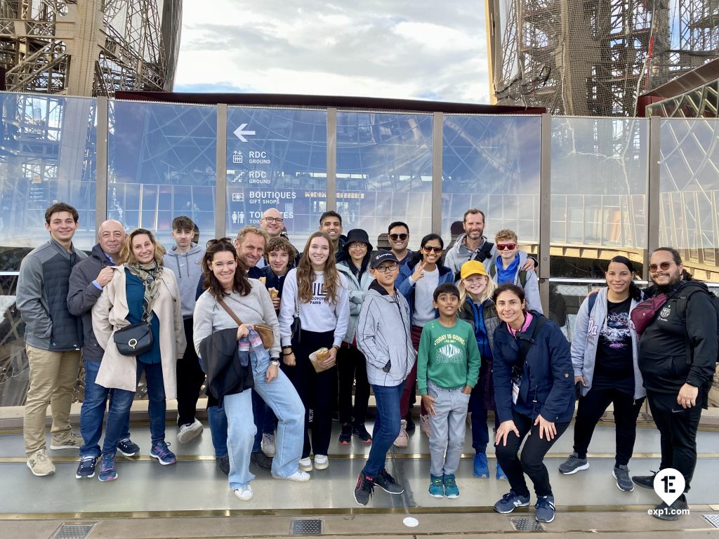 Group photo Eiffel Tower Guided Climb by Stairs on 24 October 2022 with Melanie