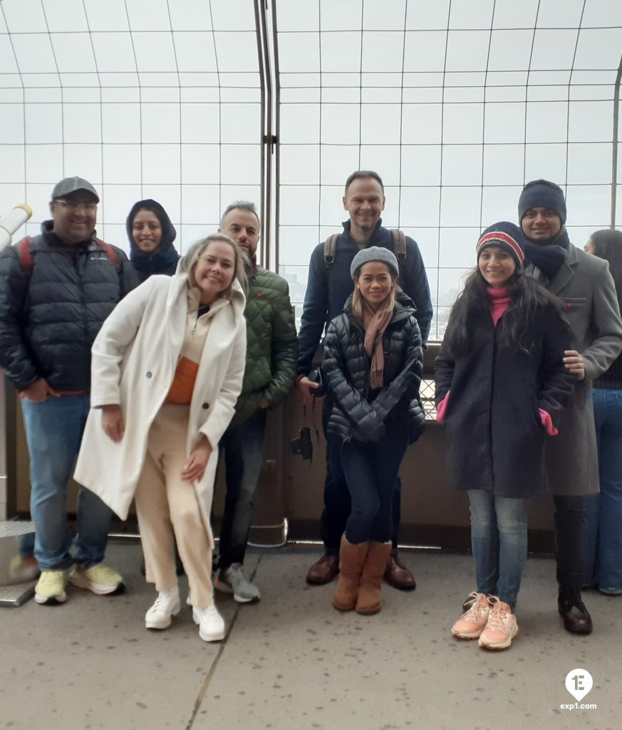 Group photo Eiffel Tower Guided Climb by Stairs on 20 December 2022 with Monika