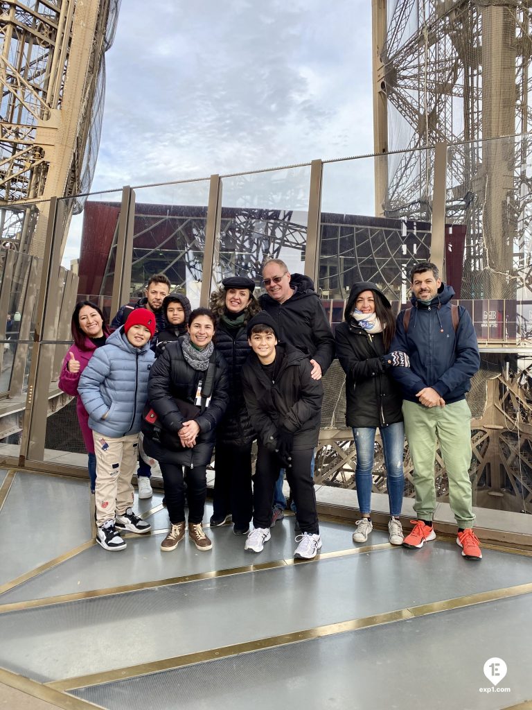 Group photo Eiffel Tower Guided Climb by Stairs on 7 January 2023 with Melanie