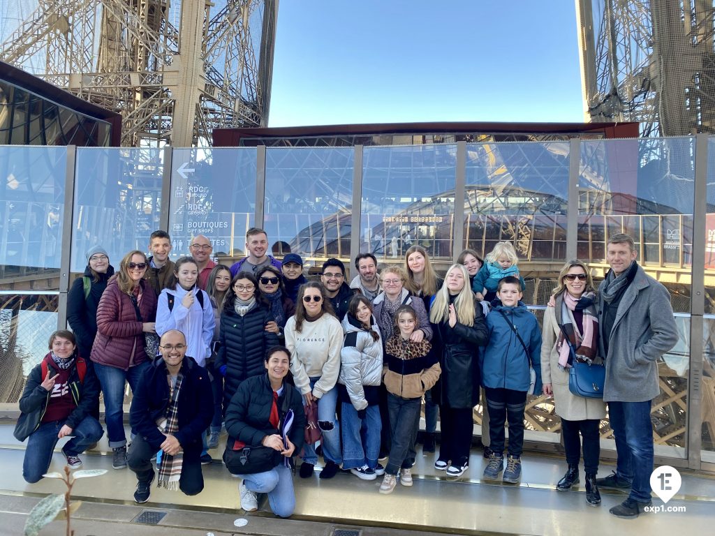 Group photo Eiffel Tower Guided Climb by Stairs on 20 February 2023 with Melanie