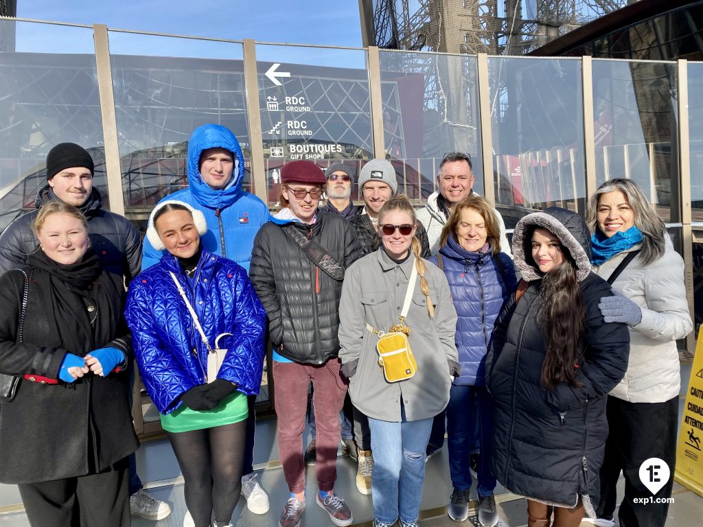 Group photo Eiffel Tower Guided Climb by Stairs on 1 March 2023 with Melanie