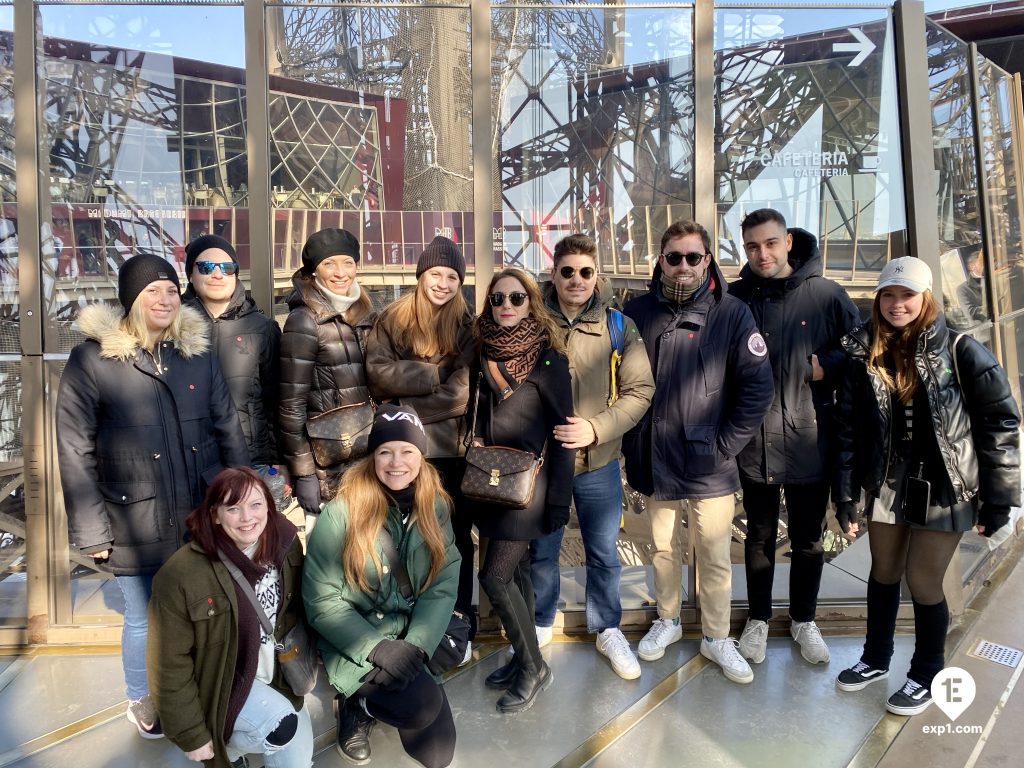 Group photo Eiffel Tower Guided Climb by Stairs on 3 March 2023 with Melanie