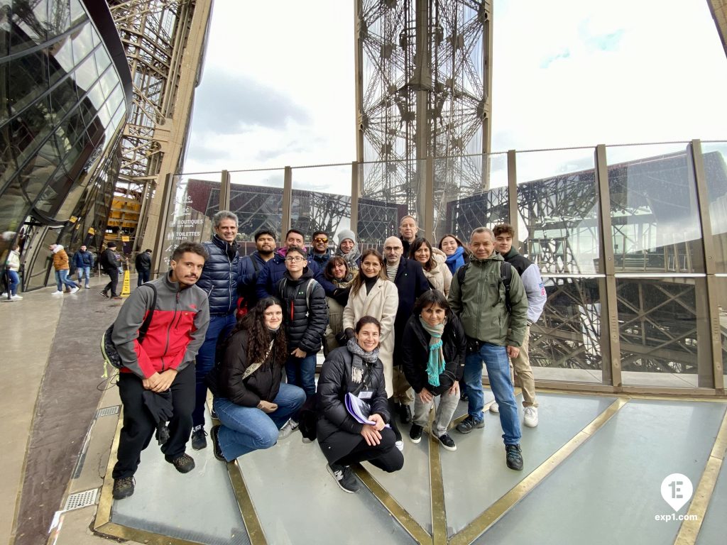 Group photo Eiffel Tower Guided Climb by Stairs on 11 March 2023 with Melanie