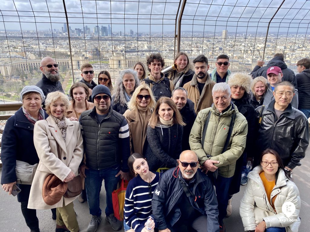 Group photo Eiffel Tower Guided Climb by Stairs on 12 March 2023 with Melanie