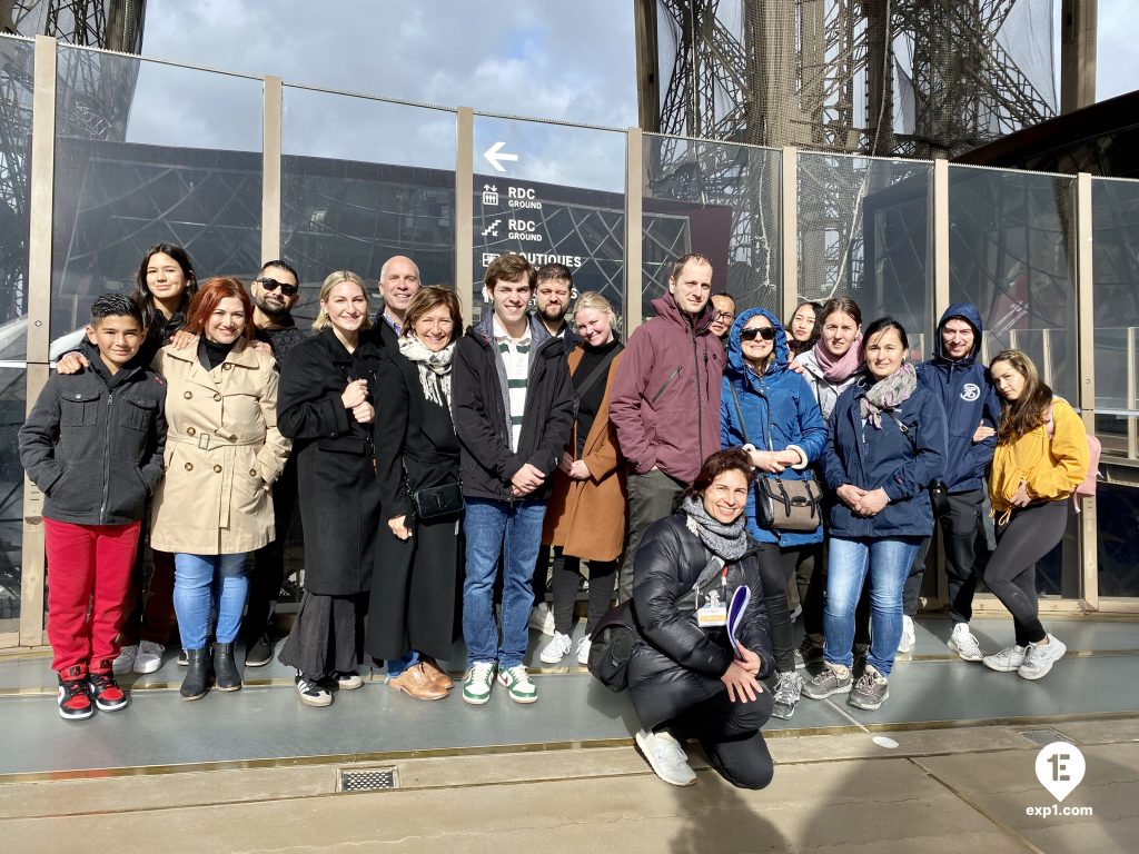 Group photo Eiffel Tower Guided Climb by Stairs on 12 March 2023 with Melanie