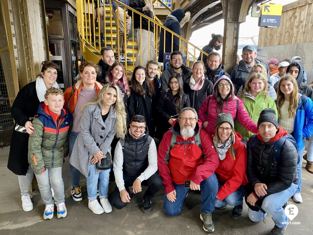 Group photo Eiffel Tower Guided Climb by Stairs on 19 March 2023 with Melanie