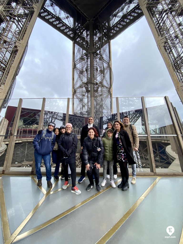 Group photo Eiffel Tower Guided Climb by Stairs on 1 April 2023 with Melanie