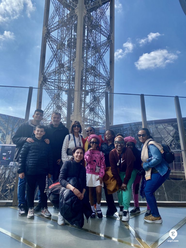 Group photo Eiffel Tower Guided Climb by Stairs on 9 April 2023 with Melanie