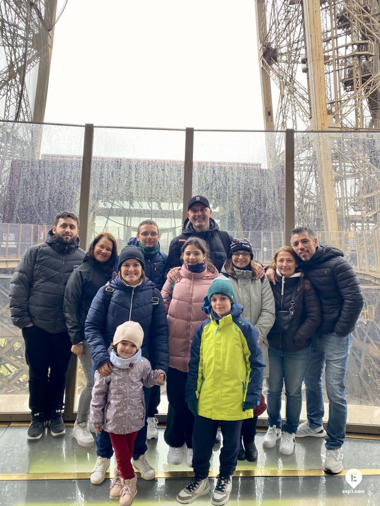 Group photo Eiffel Tower Guided Climb by Stairs on 15 April 2023 with Melanie