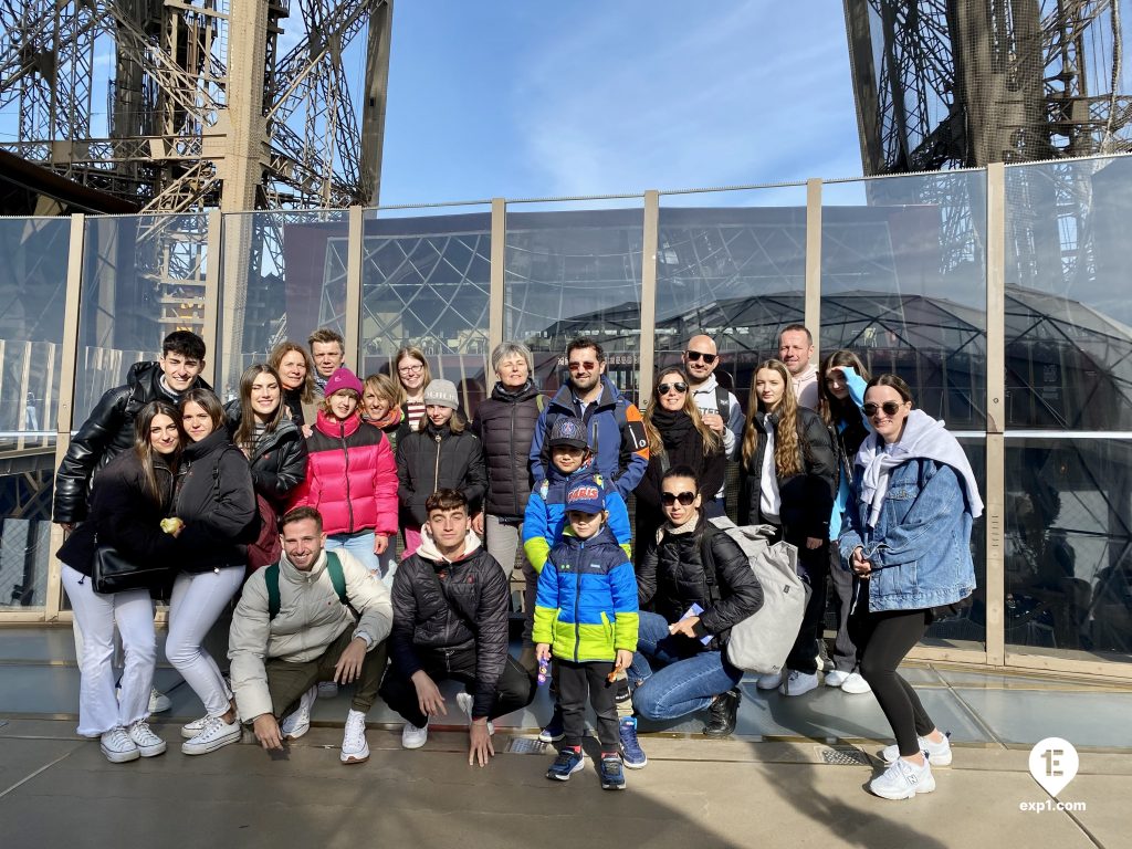 Group photo Eiffel Tower Guided Climb by Stairs on 16 April 2023 with Melanie